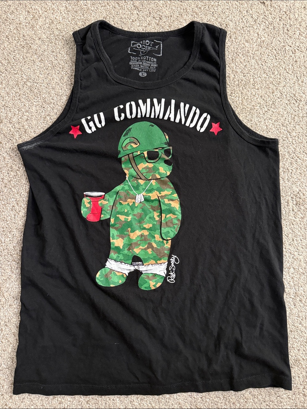 Riot Society Go Commando Black Tank Top Large